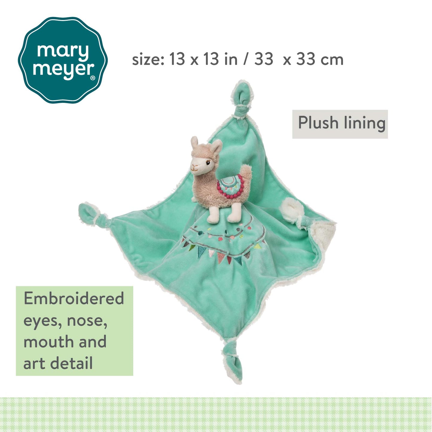 Mary Meyer Baby Lily Llama Character Blanket 13'X13'