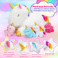 KMUYSL Unicorn Toys Set - Soft Plush Mommy Unicorn with 4 Baby Unicorns, Orange, 5 Piece Assortment, Ideal for Ages 3-8, Perfect Gift
