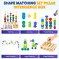 Zgimi 3 In 1 Montessori Wooden Toys, Lacing Beads & Stacking Blocks & Shape Sorter Sequencing Toy Set, Stem Preschool Educationa