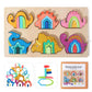 Six In One Wooden Dinosaur Shape Matching Puzzle, Montessori Preschool Educational Toys, Gifts For Boys And Girls Over 3 Years O