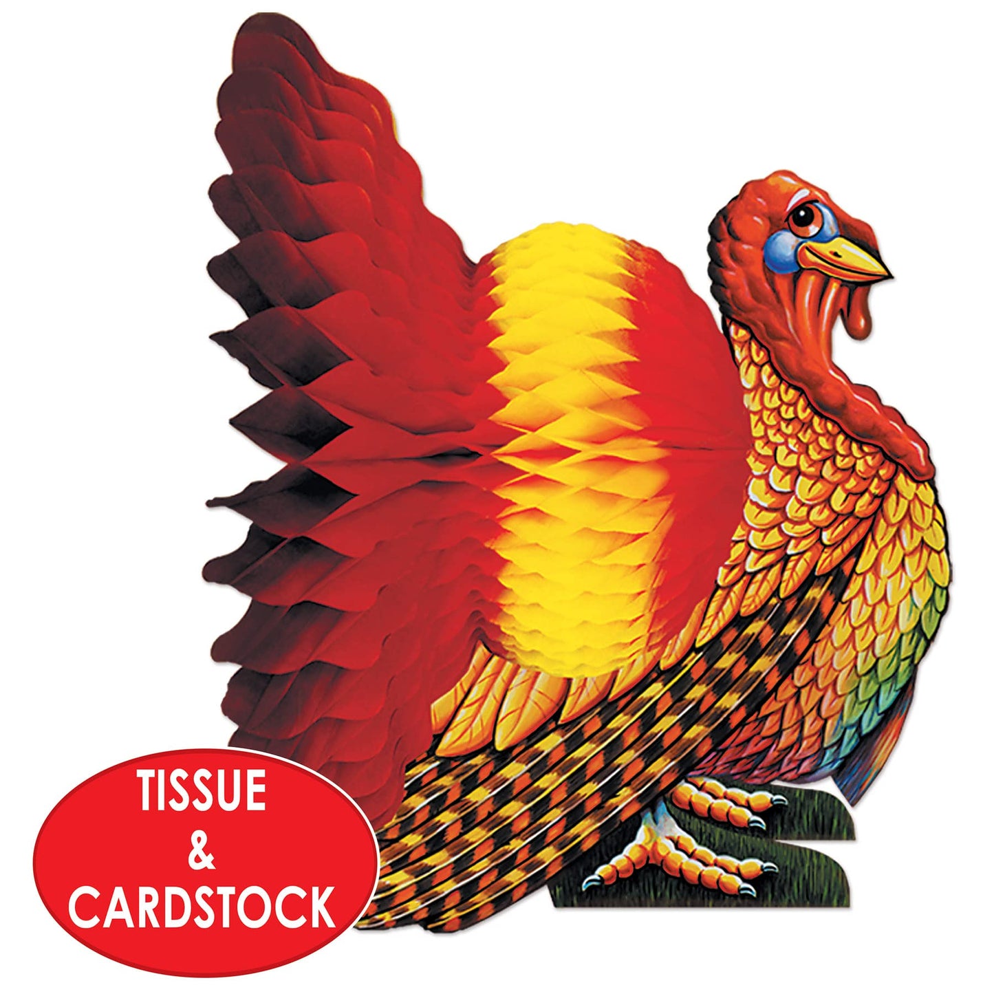 Beistle Colorful Tissue Turkey Centerpiece Pack of 2