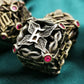 Mjdiceok Hollow Magic Vine Leaf Metal Dice Set Dnd Dice Set 7 Role Playing Dice D&D Dungeons And Dragons Dice (Ancient Bronze +