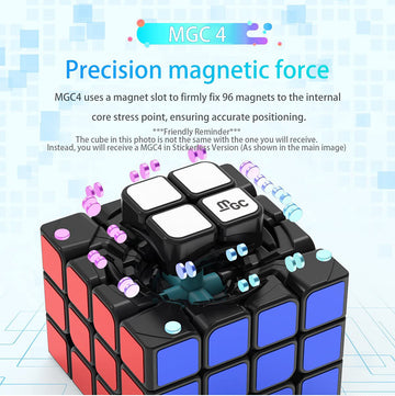 Cubershop Yj Mgc 4X4 Magnetic Stickerless Speed Cube, Yj Mgc 4 4X4 Flagship, 4 By 4 Yj Mgc Professional 60Mm Stickerless Cube, Yongjun Mgc Series Best 4X4X4 Speed Cube (Yj Mgc 4 M - Stickerless)