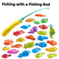 Temi Fishing Toy Game For Kids 3 4 5 6 7 8 Years Old, 51 Fish Bath Playset For Toddlers, Toy Magnetic Rod And Fishing Net, Outdo