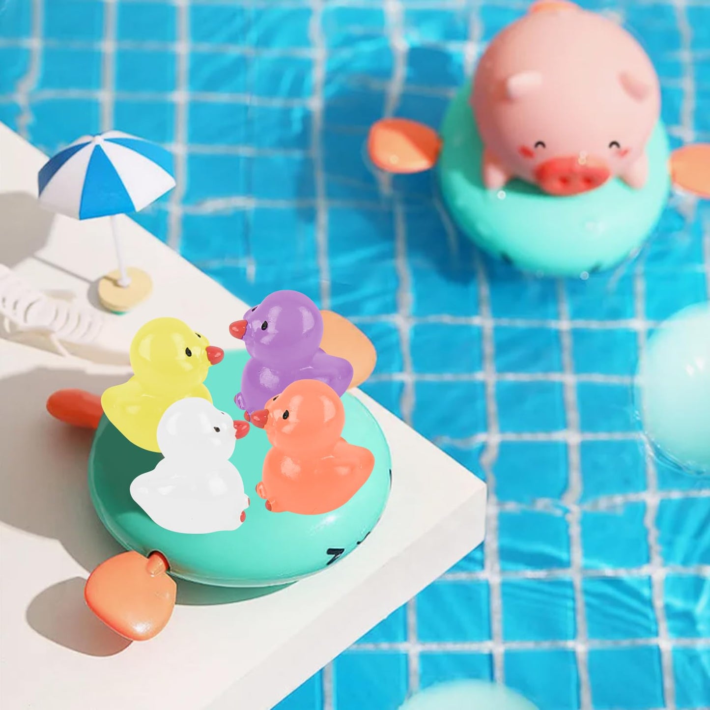 Lokipa 50Pcs Mini Ducks, Luminous Tiny Ducks Miniature Ducks Glow In The Dark Mini Resin Ducks For Garden Micro Landscape Orname