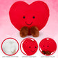 Artcreativity Large Valentines Plush Heart - Cute Love Heart Plush Toy With Smile And Little Brown Feet - Stuffed Love Heart Toy