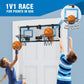Vrogtik Indoor Double Shot Basketball Hoop - Over The Door With Led Light, Electronic Scoreboard, 4 Balls - Wall Mount Toy Mini