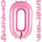 Pink Number 0 Balloon 40 Inch, Big Large Foil Helium Number Balloons, Jumbo Giant Mylar Number 0 Balloons For Birthday Party Dec