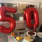 Paticool 40 Inch Red Number Balloon 0, Large Number Foil Mylar Balloons For Birthday Party Celebration Decorations Supplies, Dig