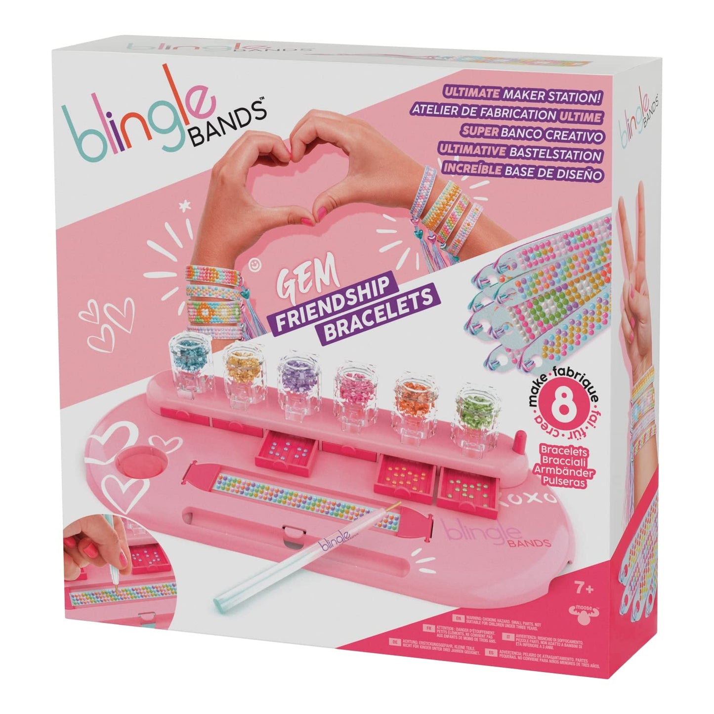 Blingle Bands Diy Gem Friendship Bracelet, 8 Band Deluxe Studio - Arts & Craft Activity For Ages 7 And Up, Multicolor (25204)