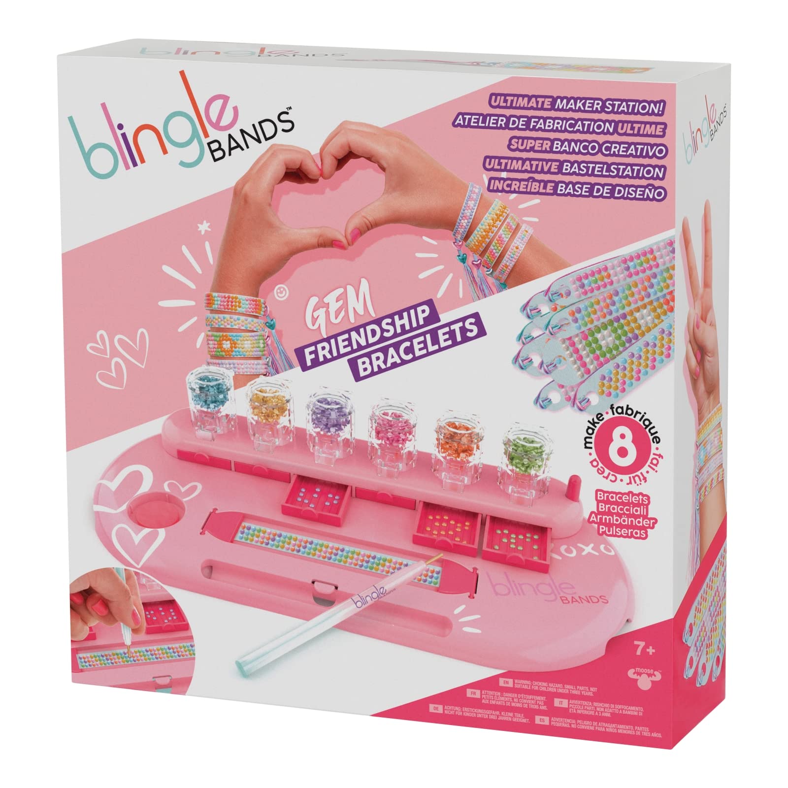 Blingle Bands Diy Gem Friendship Bracelet, 8 Band Deluxe Studio - Arts & Craft Activity For Ages 7 And Up, Multicolor (25204)