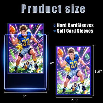 TRUGQ 400 Card Sleeves Toploads for Cards 3 x 4 Baseball Card Protectors enhanced Standard Size Trading Hard Plastic Card Holder for Sports Football Cards(200 Hard Protectors +200 Soft Sleeves)