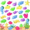POKONBOY Squishies Mochi Toys - 30 Pcs Mini Kawaii Sea Animals, Small, TPR, Colorful Stress Relief Toys for Kids