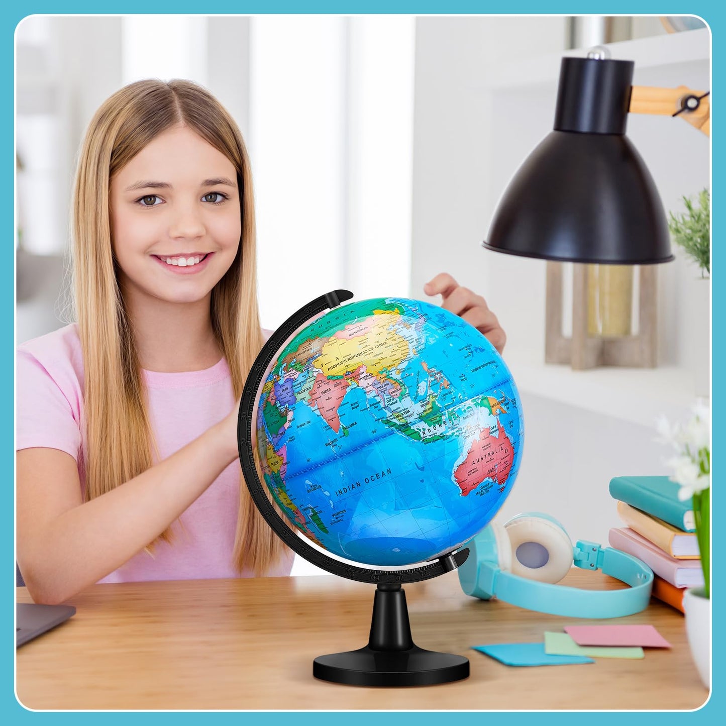 Amylove 13 ' ' Illuminated World Globe For Adults 720/360 Rotation Rewritable Light Up Globe With Stand World Map For Interactiv