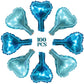 100 Pcs 5In Heart Shaped Balloons Blue Foil Mylar Balloons Foil Balloon Decoration For Women Girls Valentine'S Day Birthday Wedd