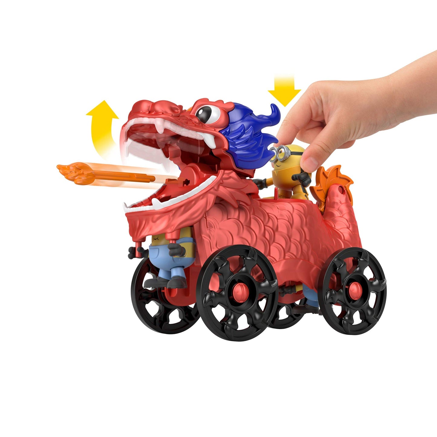 Imaginext Minions The Rise Of Gru Dragon Disguise Roll-Along Vehicle With Minion Figure For Preschool Kids Ages 3 And Up