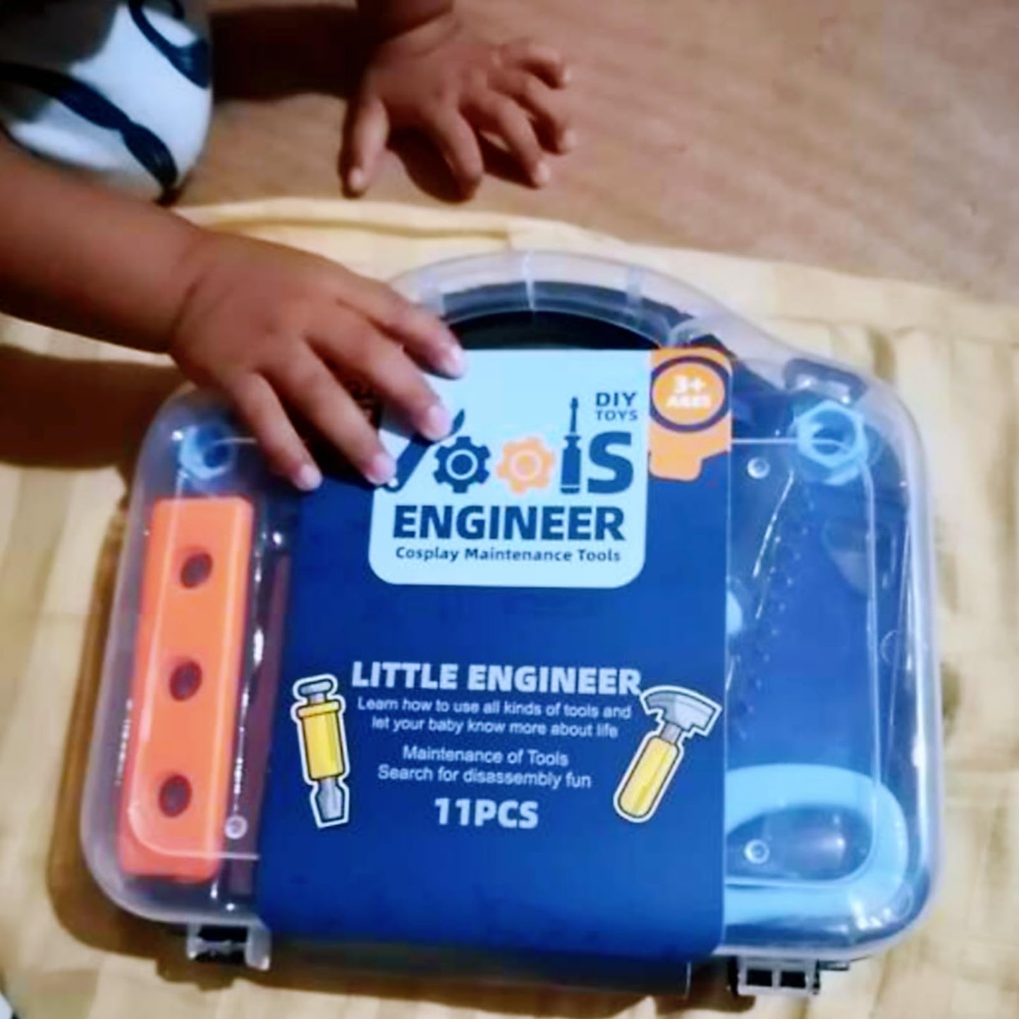 Kiszo Toddler Tool Set - 11 pc Kids Tool Set with Box, Pretend Play Toys for Kids Ages 3-6, Perfect for Christmas & Birthday Gif