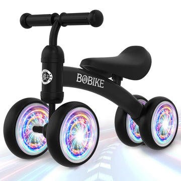 Baby Balance Bike Toys For 12-36 Months Kids Toy Boy And Girls Gifts Toddler Best First Birthday Gift Children Walker No Pedal Infant 4 Wheels Bicycle (Colorful, Black-Light)