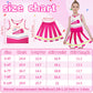 Parttely Girls Cheerleader Costume Outfit Set, Cheerleading Outfit Cheer Uniform For Halloween Birthday 3-10 Years