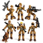 HAPTIME Army Men Action Figures with   Toy Soldiers for Boys  Plastic Army Toys for Boys 6-8  Birthday Gift for Military Collectors (6Pcs Yellow)
