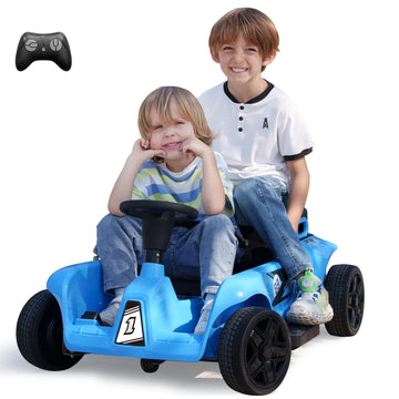2 Seaters 4-Wheelers Electric Ride On Toy for Kids, 24V 120W*2 Powerful Motors Max Load 200 Lbs, Two Driver Modes + Remote Contr