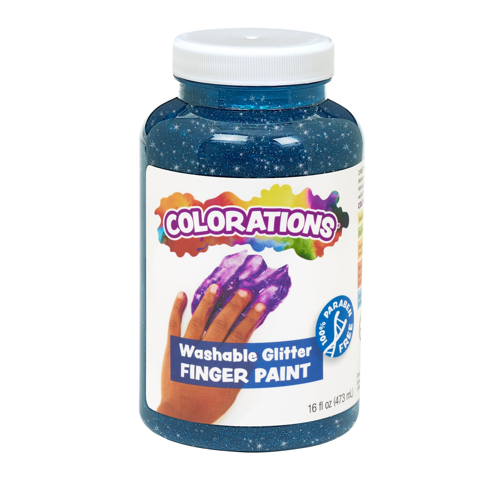 Colorations® Turquoise Washable Glitter Finger Paint, 16Oz, Paint, Washable Paint, Finger Paint, Kids Paint, Washable Paint For Kids, Finger Paints For Toddlers Non-Toxic, Tempera Paint, Toddler Paint
