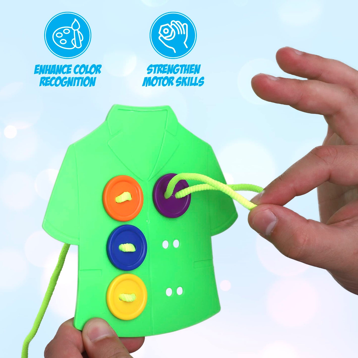Point Games Lacing Cards Sequence Game - Educational Fine Motor Toy, Small, Plastic, Multi-Color for Kids Ages 4+