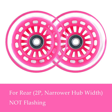 Wiggle Car Polyurethane Replacement Wheels Set (Front,2P Light Up), Swing Car Tires Pack (Rear,2P Narrower) Upgrade For Ride-On
