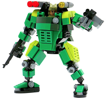 Mybuild Mecha Frmae 5 Mech Suit Building Sets Toy Building Block Green Trooper Mf05-G01