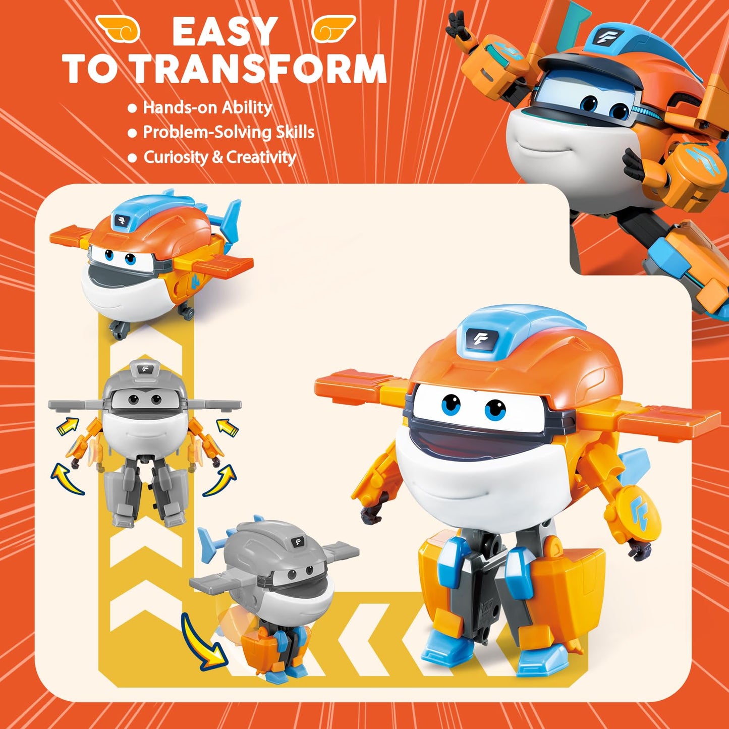 Super Wings Transforming Toys, 5 In Taki Airplane Transformable Figures Toys, 2 In 1 Mode Rescue Bots Action Figure Toys For 3-5