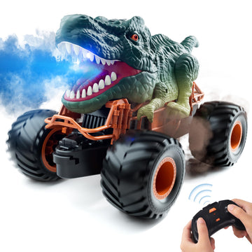 Bennol Remote Control Dinosaur Car, 2.4Ghz RC Truck for Toddlers, Electric Hobby RC Car Toys with Light & Sound Spray Birthday G