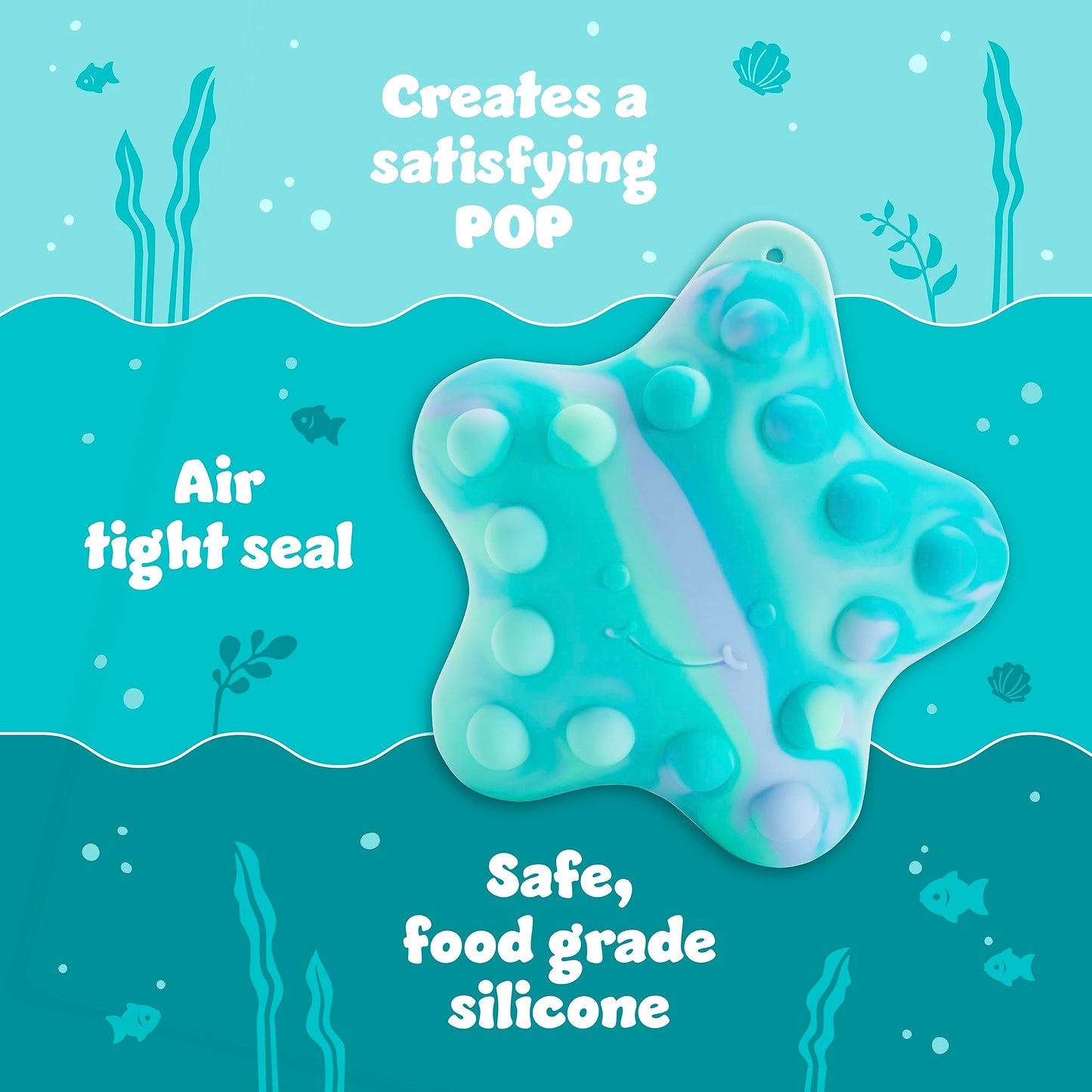 Munchkin® Pop Squish™ Bath Toy, Mold Free Baby And Toddler Bathtub Toy With Sensory And Fidget Play, Starfish