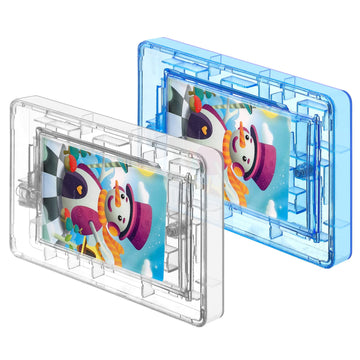 Hydren 2-Piece Plastic Maze Puzzle Card Holder, Transparent & Blue, Money Maze Box For Cash, Gift Card Protector, Interesting Ga