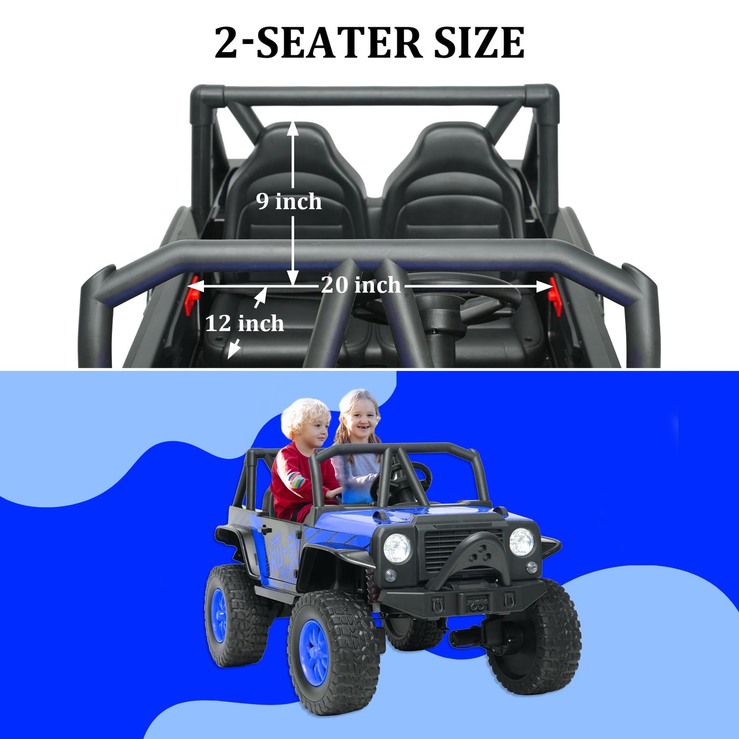 24V 5Ah 2 Seater Power Wheels For Kids, 4Wd Kids' Electric Vehicles With Remote Control For Girls Boys, Utv Ride On Car For Kid,