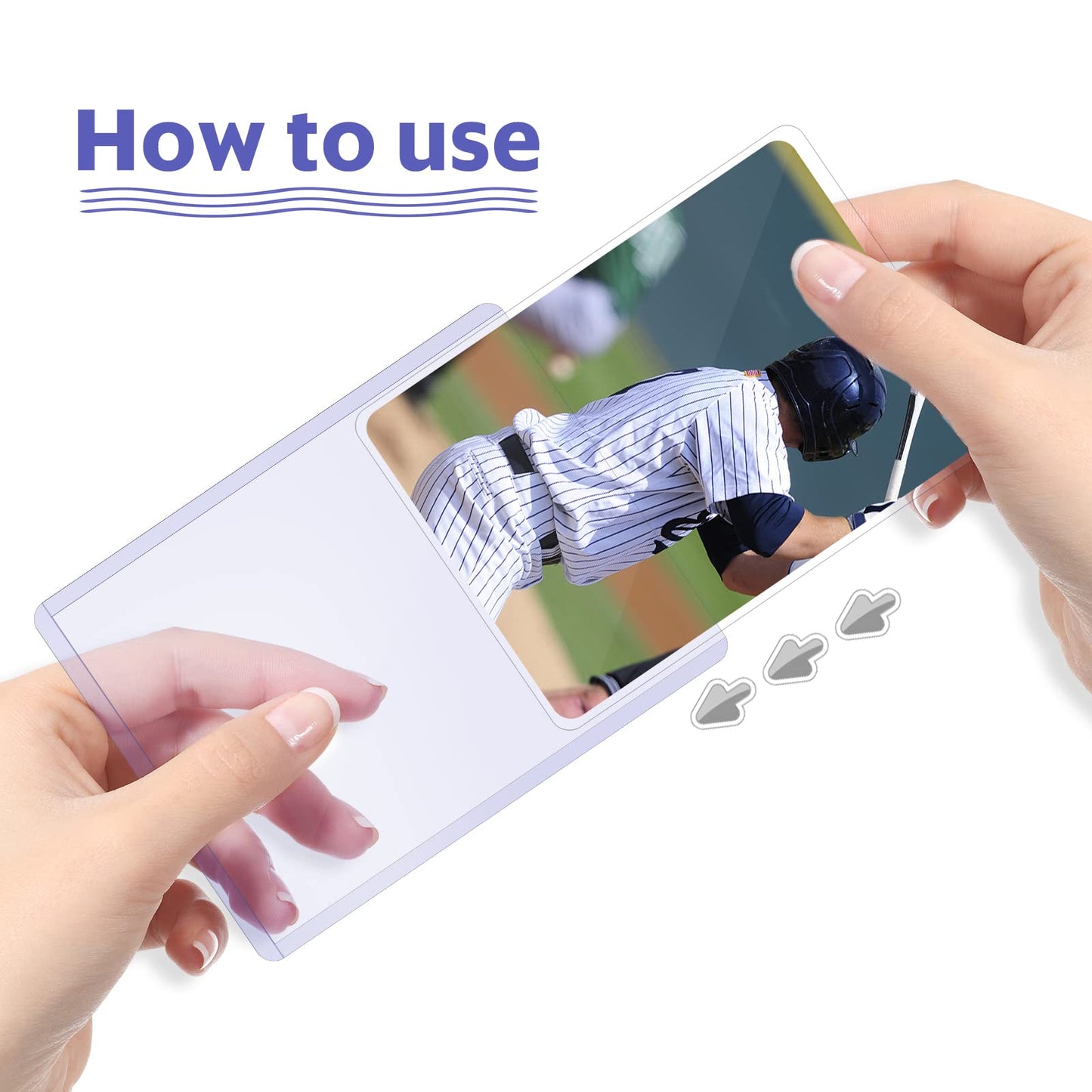 50 Count Card Sleeves Hard Plastic, 3''X4'' Baseball Card Protectors Hard Plastic For Baseball, Football And Game Cards