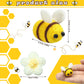 Moukeren 72 Pcs Felt Bees for Crafts and Crocheted Spring Flowers Set, Wool Fuzzy Bee Decorations Plush Knitted Flowers for DIY