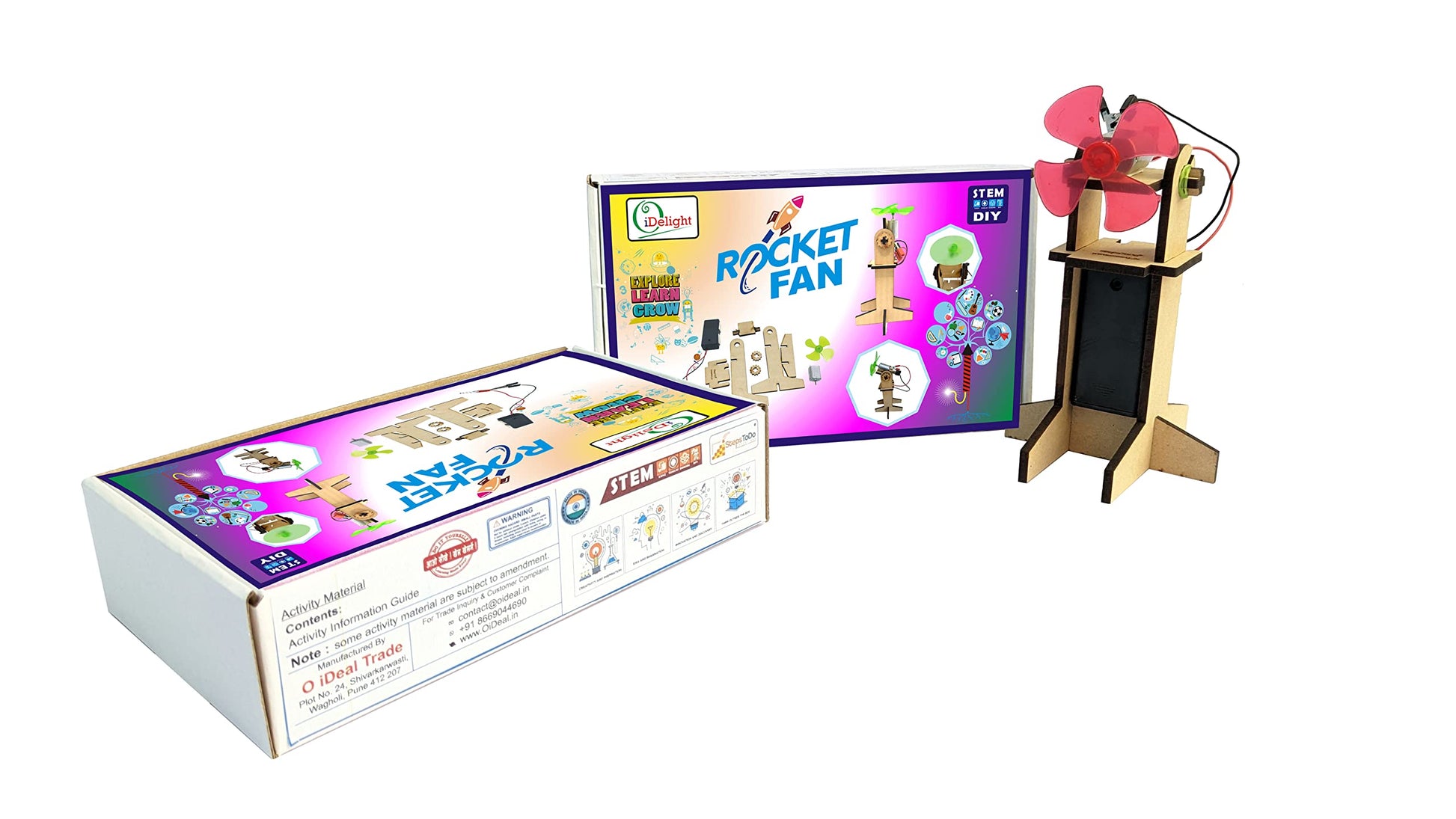 Oidelight Rocket Style Standing Electrical Fan Making Kit. Electrical Fan Making Kit. Science Experiment Kit. Science Project Ma