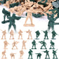 Shindel 100Pcs Army Men Toy Soldiers, Plastic Army Men Playset Green Yellow Soldier Figures 10 Poses For Boys Birthday Gift