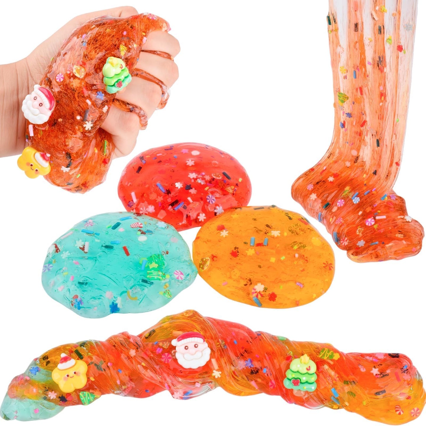 9 Pack Christmas Slime Kit  with 3 Butter Slime and 3 Cloud Slime and 3 Clear Slime  Soft & Non-Sticky  Birthday Gifts for Girls & Boys  Party Favors  Goody Bags  Christmas Party Surprise Gifts