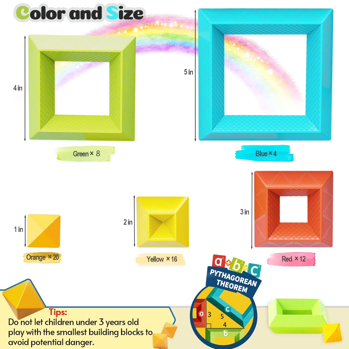 Montessori Toddler Toys For Ages 2-4, 60 Pcs Stacking Building Toys Blocks Kids Sensory Toys For Toddlers 1-3 3-5, Preschool Lea