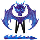 Alodidae Dragon Costumes Set Devil Wings Demon Tail Dino Mask For Halloween Masquerade Party Cosplay (Blue Purple)