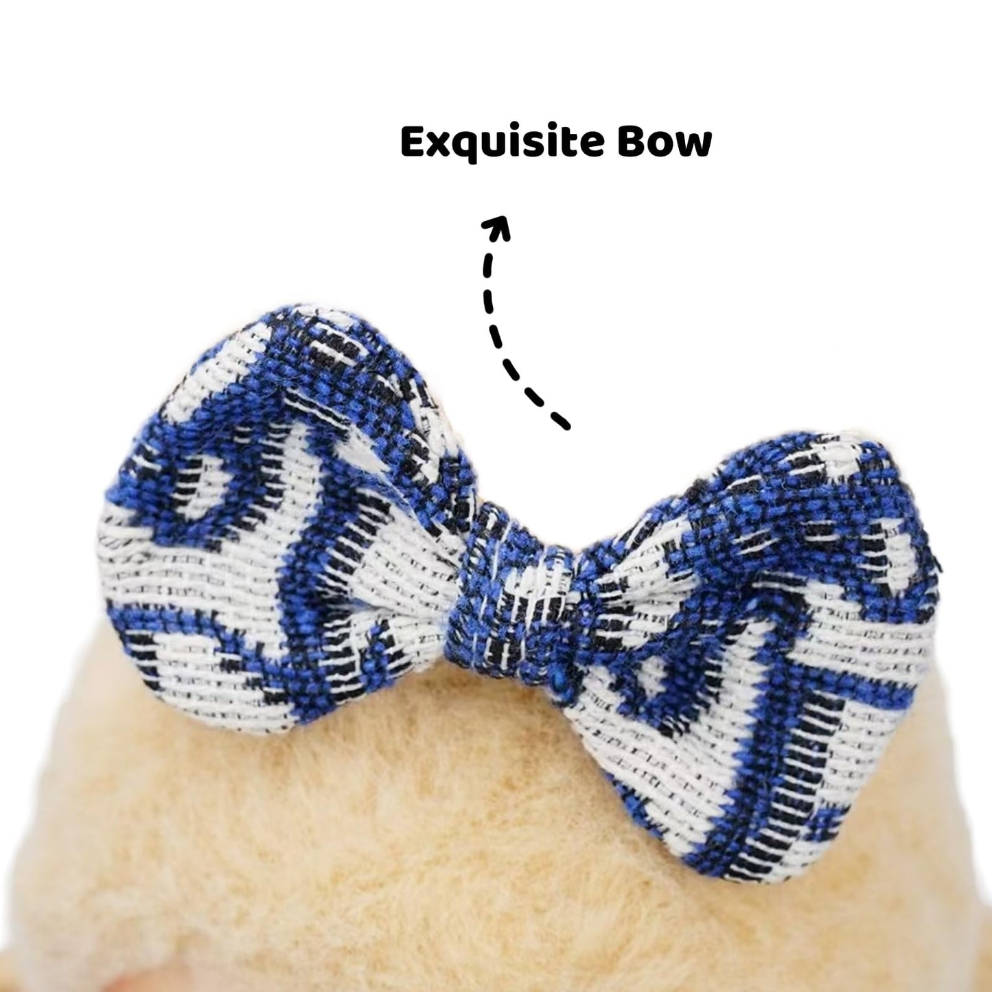 LYBHYQTII Clothes for 17cm Dolls enhanced Dolls Accessories with Chic Grid Bow Spaghetti-Strap Dress Set  High-End Fashion Outfit for Play & Display  Blue