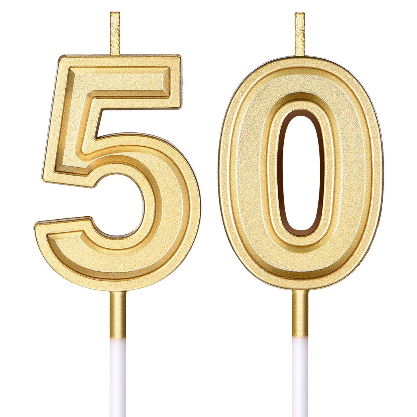 Frienda 50th Birthday Candles Cake Numeral Candles Happy Birthday Cake Candles Topper Decoration for Birthday Wedding Anniversar