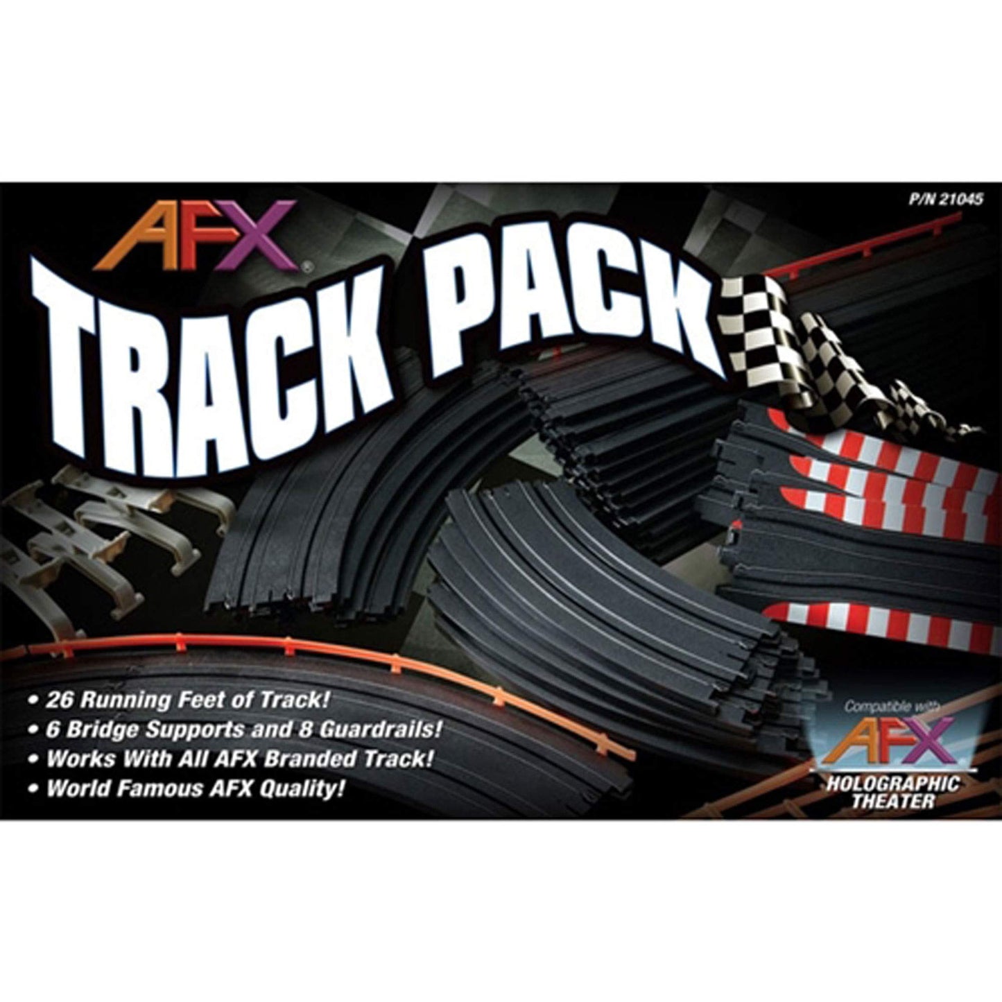 AFX HO Slot Racing Track Pack - AFX21045, Large, Plastic, Black/Gray