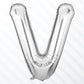 Flyloons Silver V Alphabets Letter Foil Balloons Perfect for Birthday Decoration Items, Anniversary, Bachelorette, Wedding, Fare