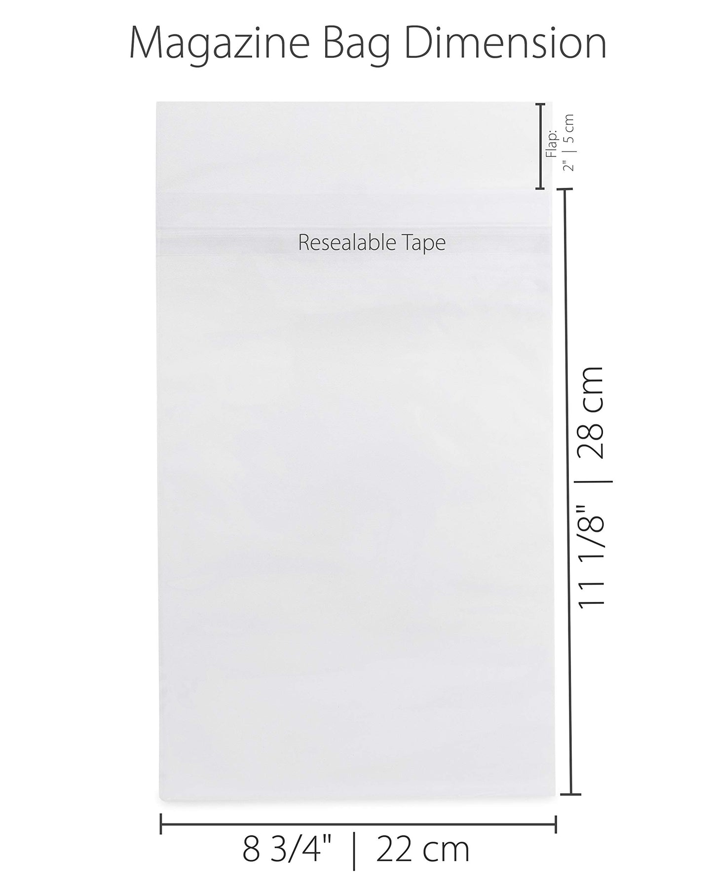 Titanshield Resealable Magazine Bags 8-3/4' X 11-1/8' With 1-1/2' Flap. (150-Count)