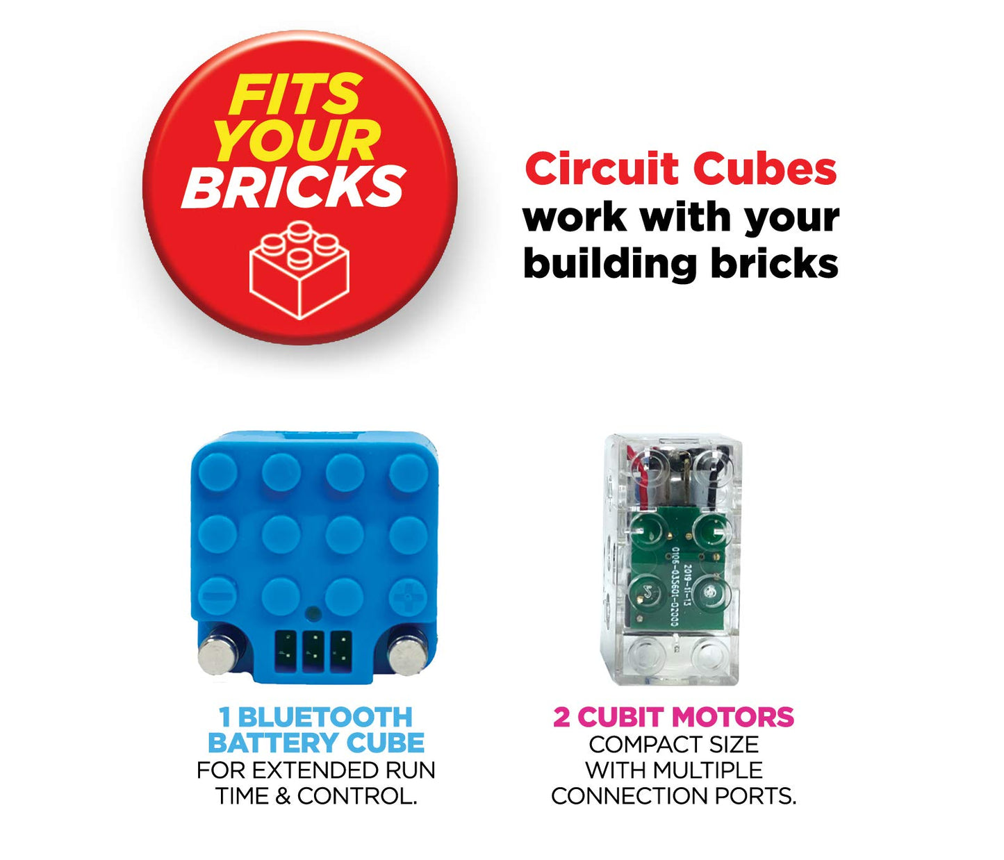 Circuit Cubes Bluetooth Upgrade+ Kit Electronic Toy Building Set Compatible With Most Building Blocks Stem Toy Learning