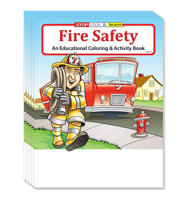 ZOCO - Fire Safety for Kids - Firefighter Coloring Books (50 Bulk Pack, Without Crayons) - Fire Prevention Week Items - Birthday