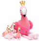 IKASA Mommy Flamingo Stuffed Animal Mom and Baby Plush Toy, Cute 24'' Soft Small Mama Family Set Cuddly Toys with Little Mini Ba