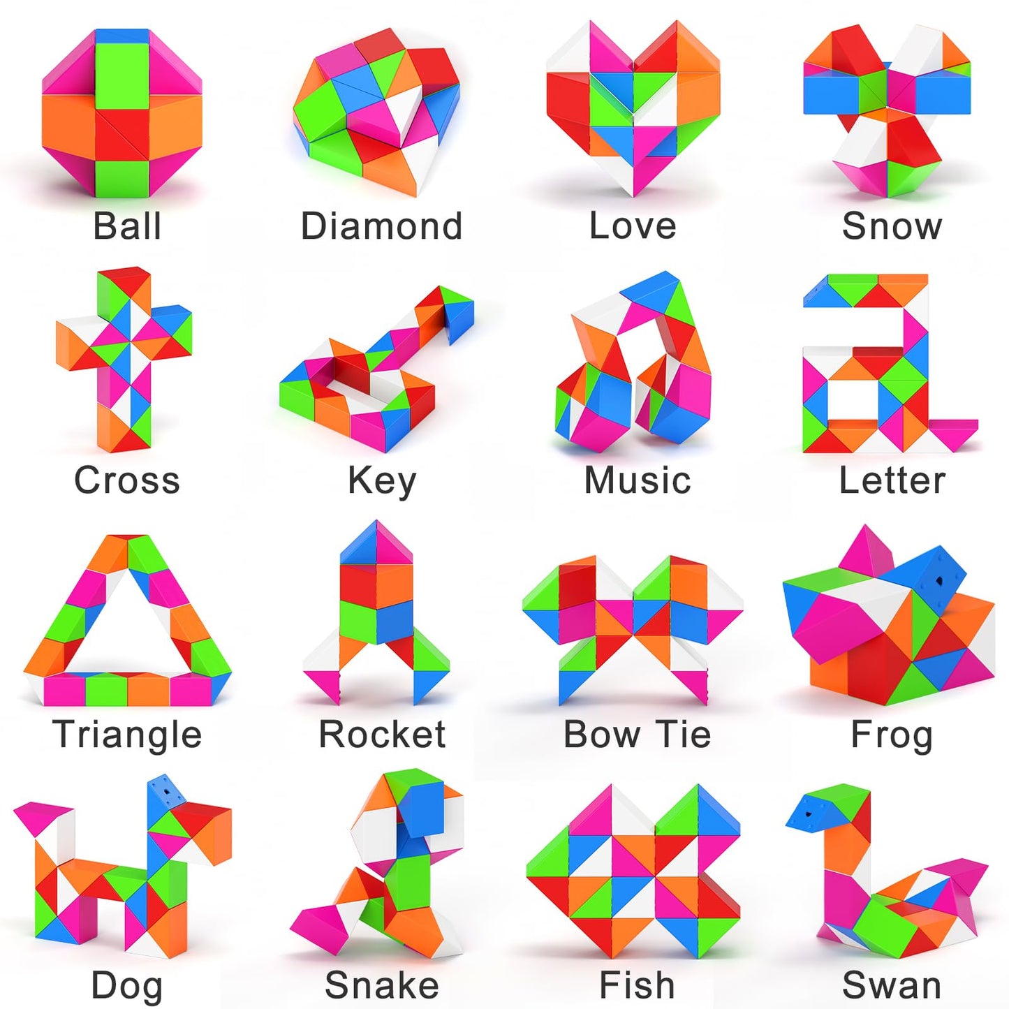 Vdealen 24 Pack Mini Fidget Snake Cube Twist Puzzle Party Favors For Kids, School Rewards&Classroom Prize For Students, Goodie B